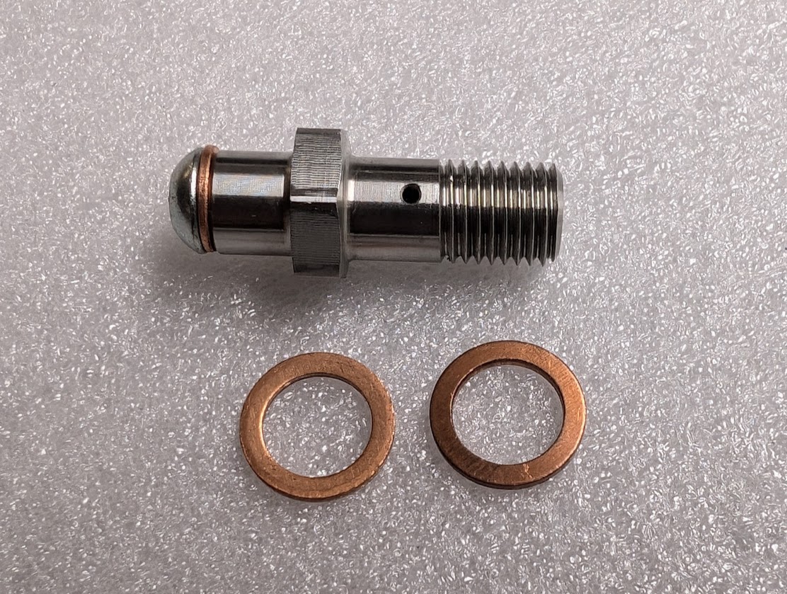 Banjo bolt check valve & main oil galley adaptor for turbo. Performance ...